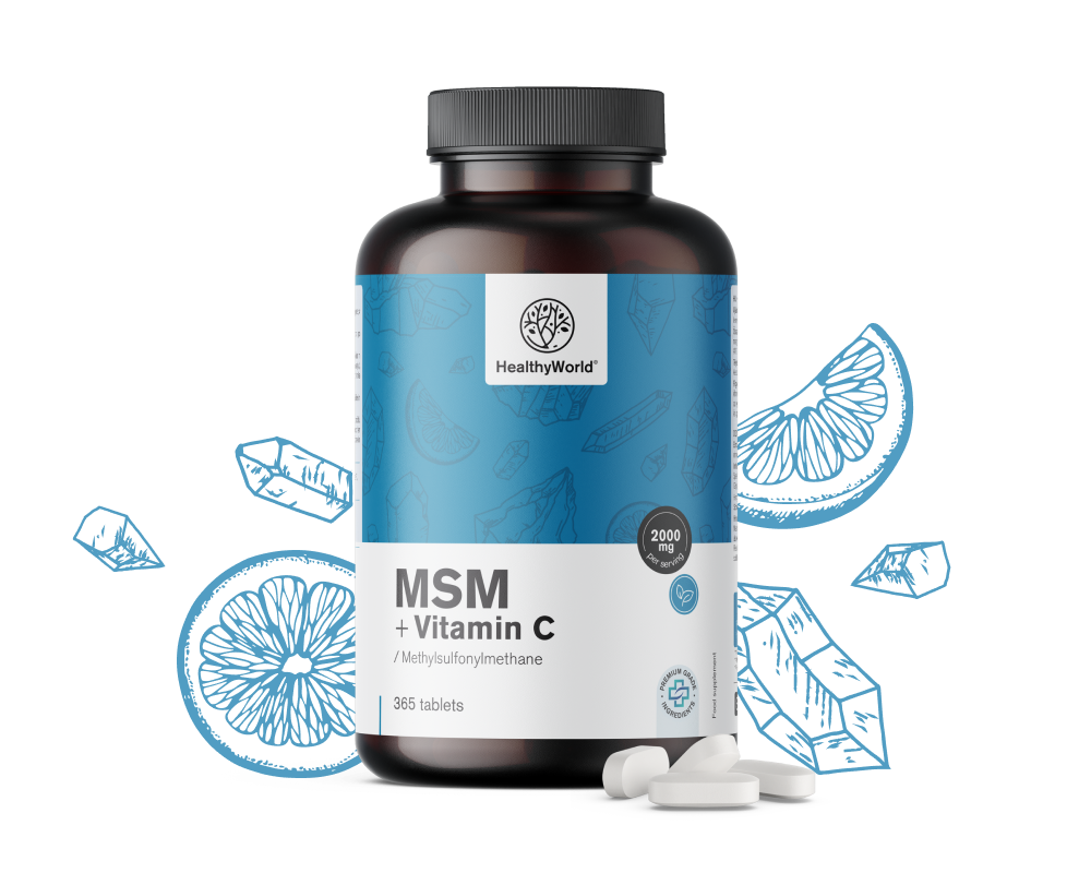 MSM 2000 mg - C-vitaminnal