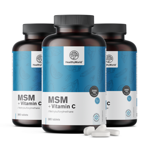 3x MSM 2000 mg – C-vitaminnal, összesen 1095 tabletta