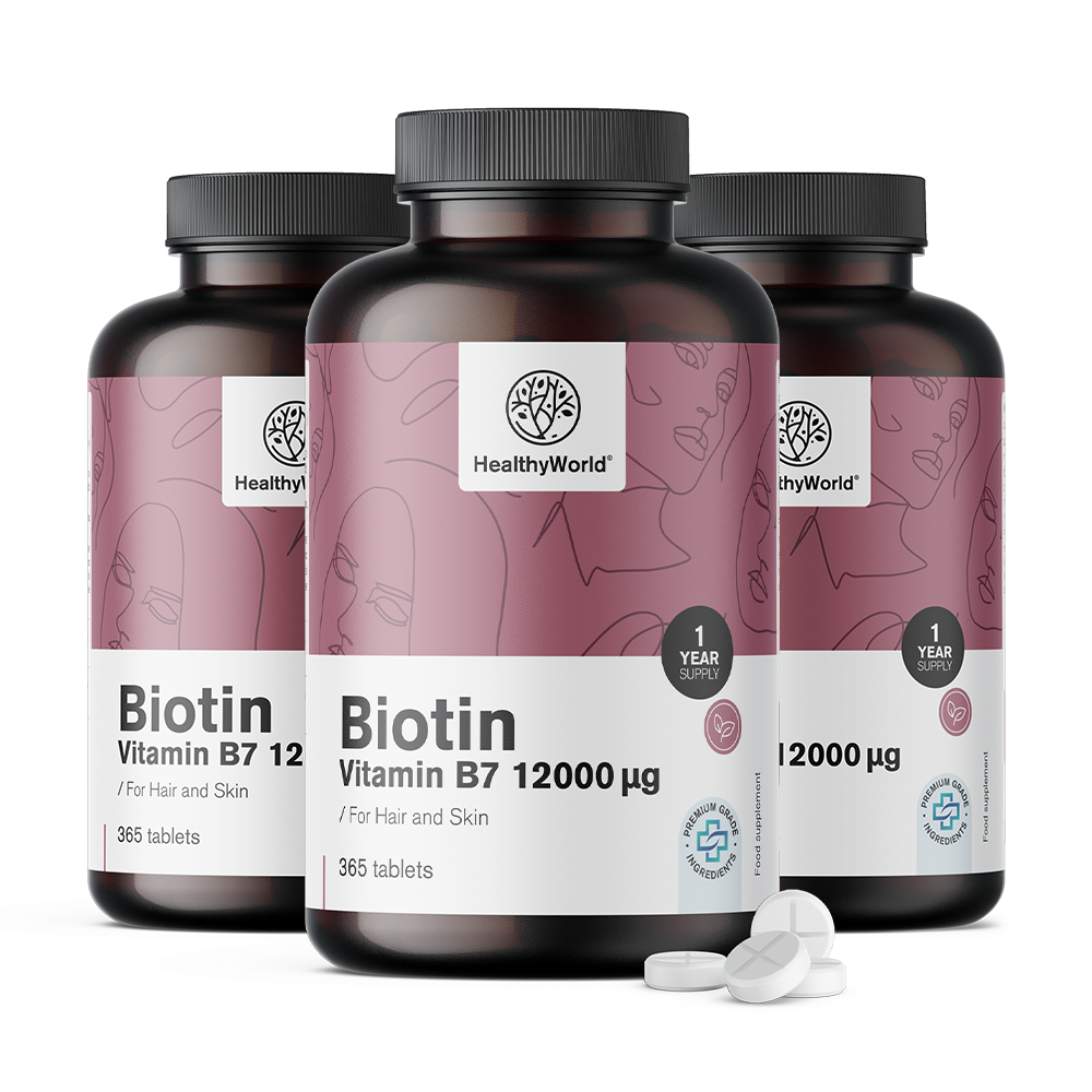 Biotin 12000 µg a tablettákban