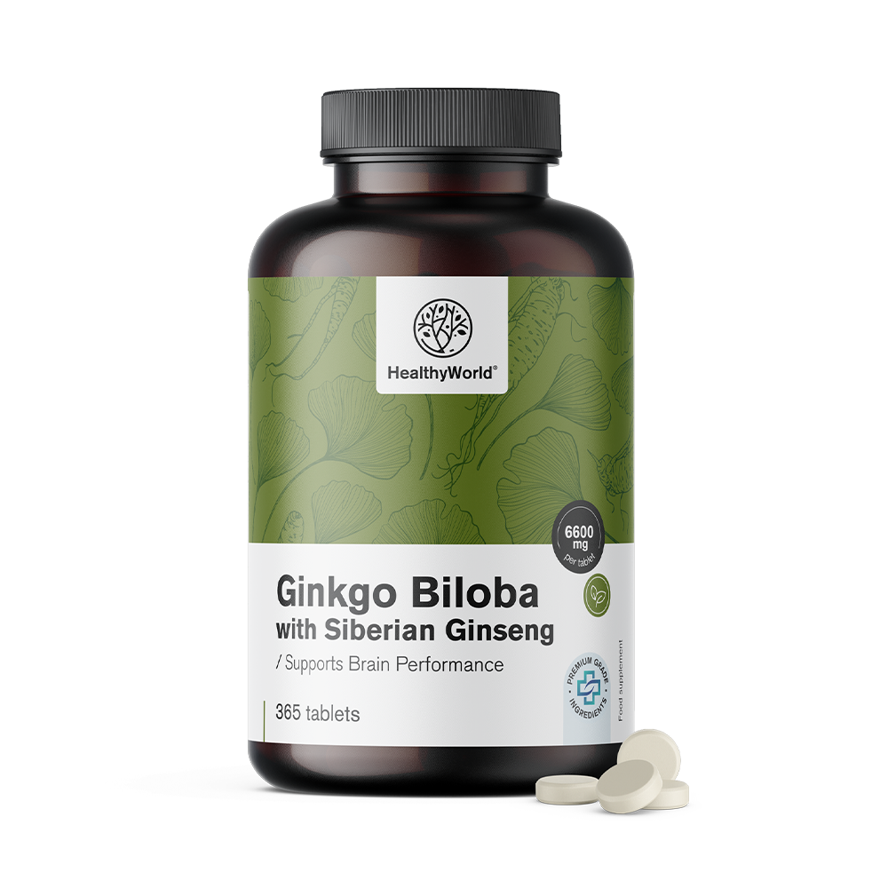 Ginkgo biloba szibériai ginzenggel tablettákban.