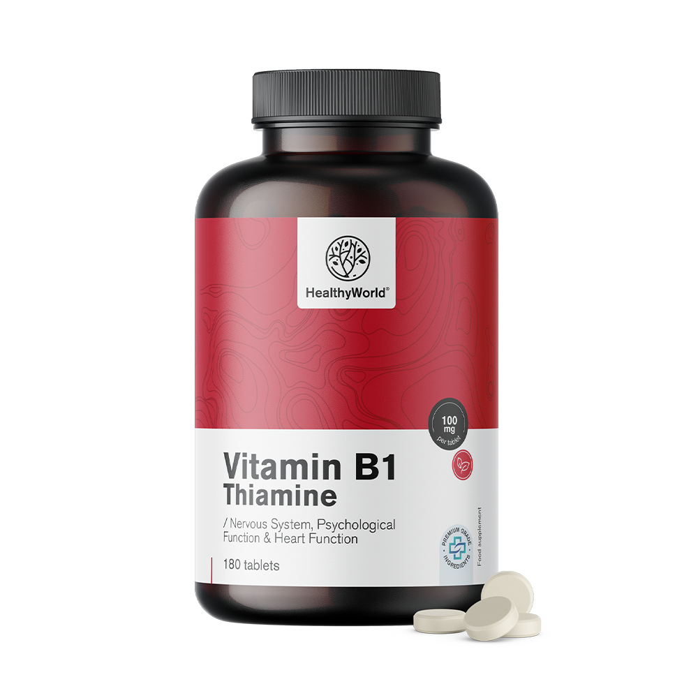 Vitamin B1 - tiamin 100 mg tabletákban.