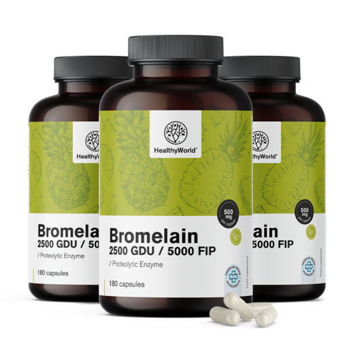 3x Bromelain 500 mg, összesen 540 kapszula