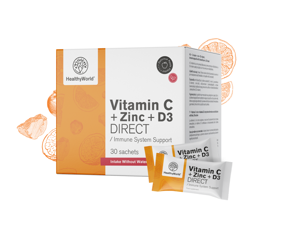 C-vitamin 500 + cink + D3 DIRECT