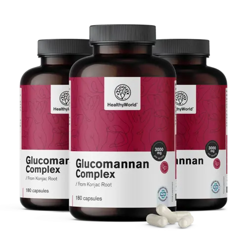 3x Glükomannán komplex 3000 mg, összesen 540 kapszula