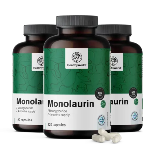 3x Monolaurin 500 mg, összesen 360 kapszula