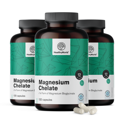 3x Magnézium kelát 375 mg, összesen 360 kapszula
