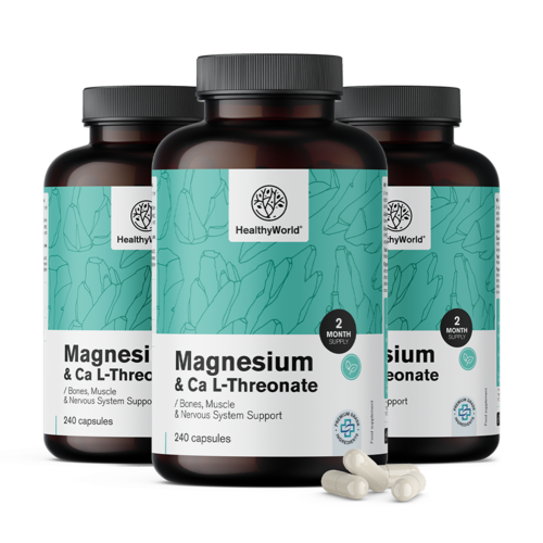 3x Magnézium + Kalcium L-treonát, összesen 720 kapszula