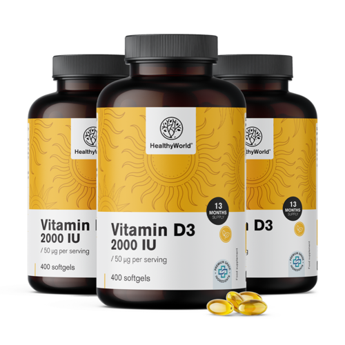 3x D3-vitamin 2000 NE, összesen 1200 lágy kapszula