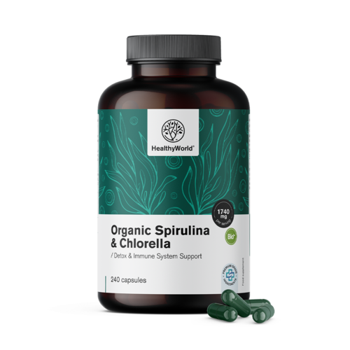 Spirulina és chlorella 1740 mg, 240 kapszula