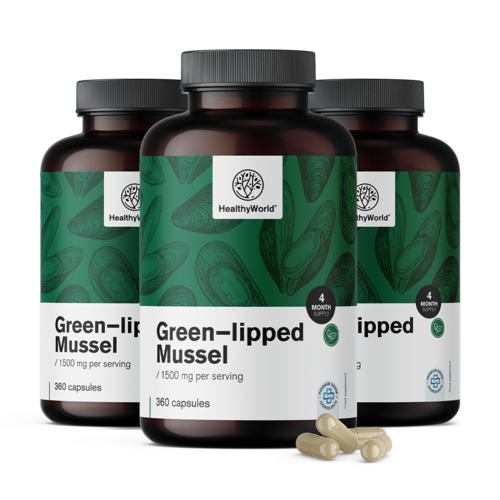 3x Zöldajkú kagyló 1500 mg, összesen 1080 kapszula