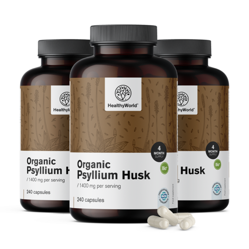 3x BIO Indiai útifű (Psyllium) 1400 mg, összesen 720 kapszula